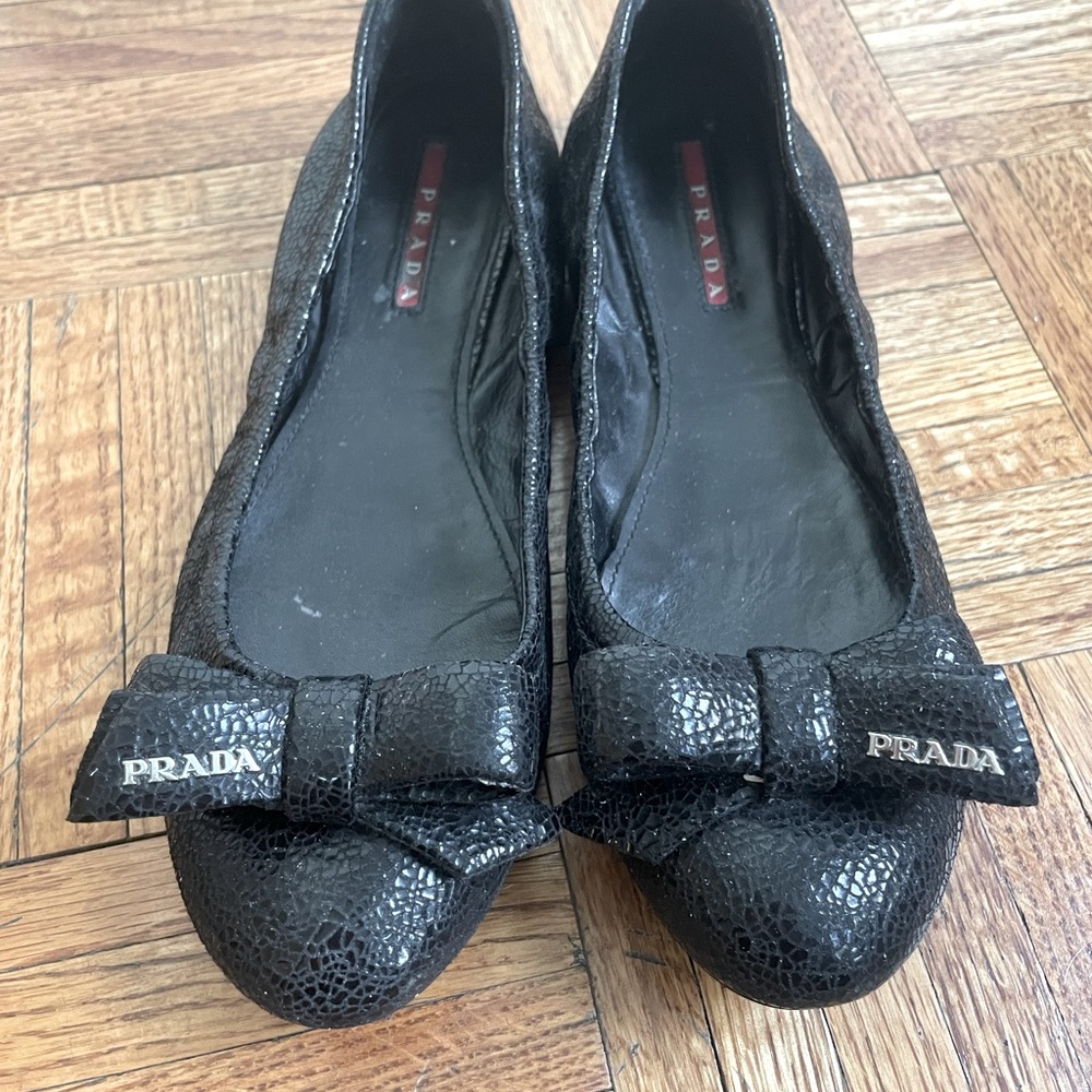 Authentic Prada Bow Ballet Flats size 7